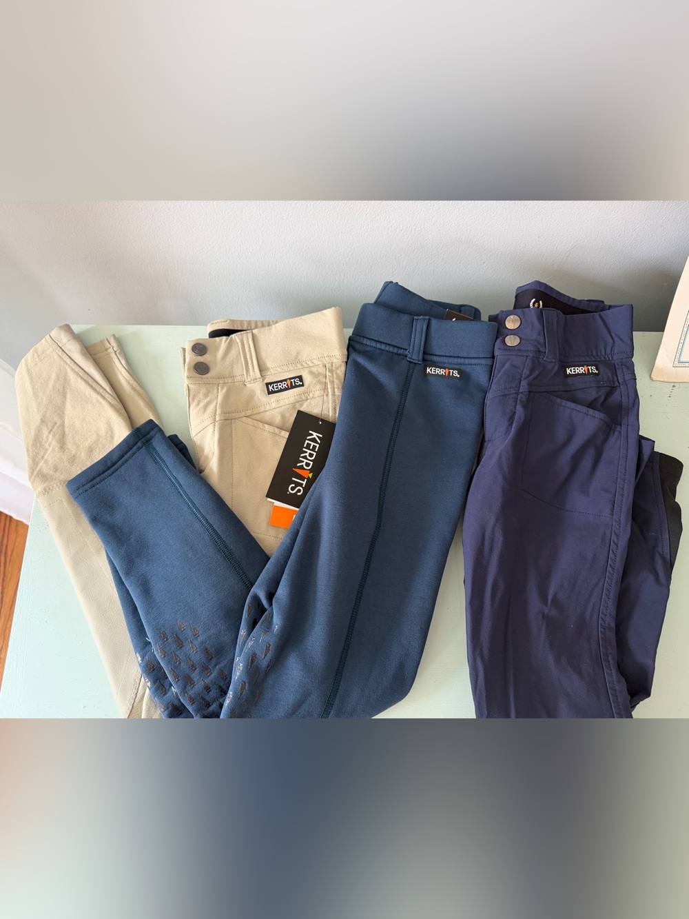 Kerrits Girls M Lot Of 3 Breeches Riding Pants Crossover Knee Patch & Fleece